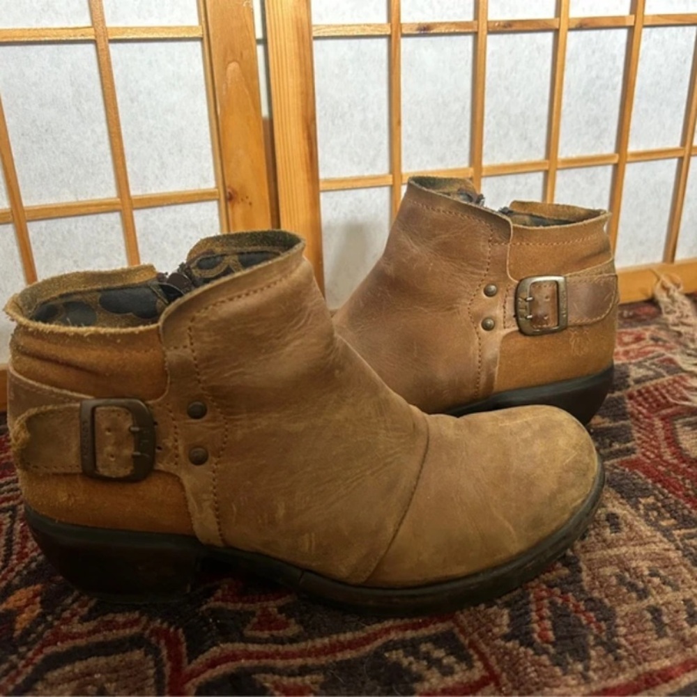 Fly London Brown Leather Buckle Boots